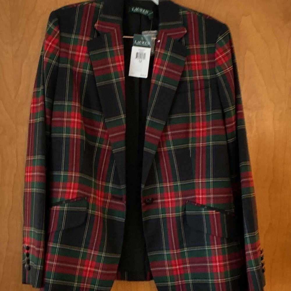 Lauren Ralph Lauren Tartan Blazer in Red and Green - Picture 2 of 4